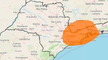 Alerta laranja é válido até às 21h desta quinta-feira (13) - Reprodução/Inmet
