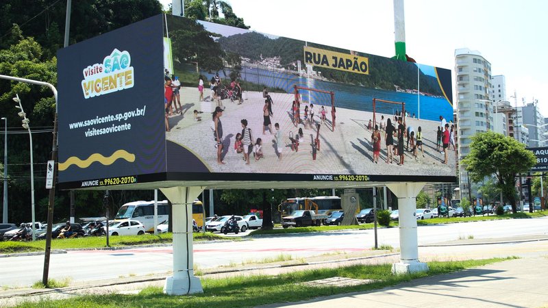 Telão promove turismo de São Vicente - Prefeitura de São Vicente