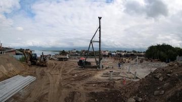 Obras do Parque Palafitas começaram em dezembro de 2024 - Francisco Arrais/Prefeitura de Santos