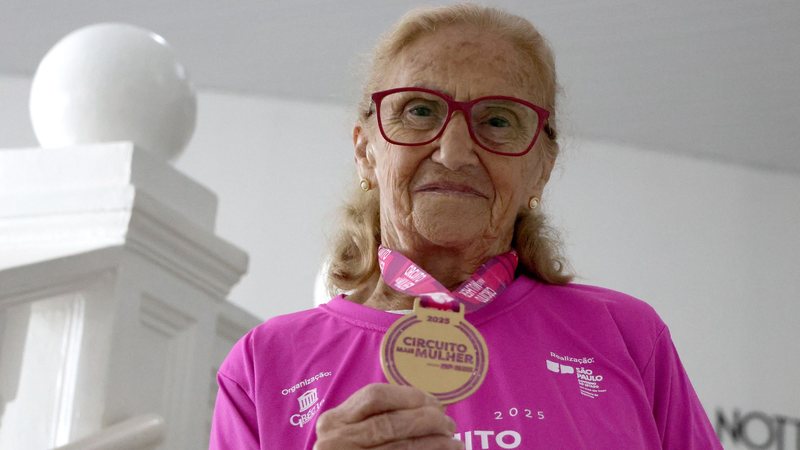 'Lindinha' já participou dos Jogos Regionais e Abertos da Melhor da Idade - Richard Aldrin/Prefeitura de Praia Grande