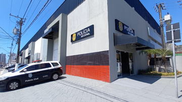 Autor do crime foi levado à Central de Polícia Judiciária (CPJ) de Praia Grande, onde está à disposição da Justiça - Divulgação