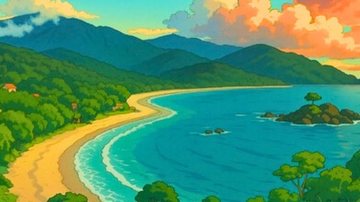 Até a famosa praia de Castelhanos, em Ilhabela, entrou na onda Studio Ghibli - Reprodução/Instagram Prefeitura de Ilhabela
