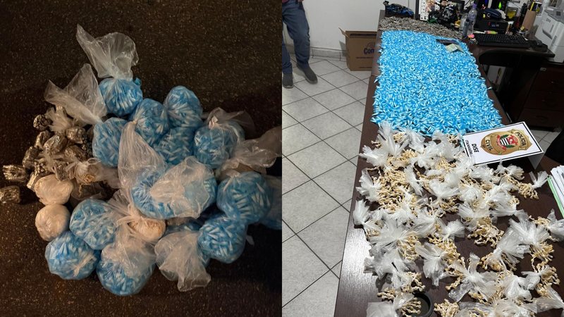 Polícia interceptou veiculo no bairro Vera Cruz, em Mongaguá - Divulgação/Polícia Civil