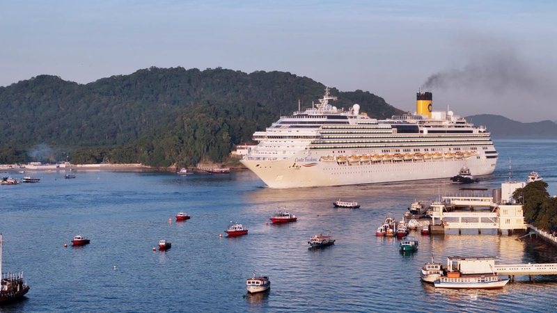 Foram aproximadamente 1,030 milhão pessoas entre embarques, desembarques e trânsito dos navios de cruzeiro - Prefeitura de Santos