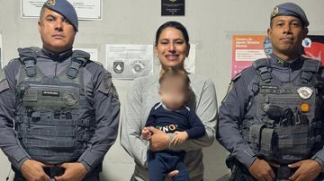 Aspirante a oficial André Araújo, cabo Macena e soldado Belline resgataram o menor - Divulgação/29º BPM
