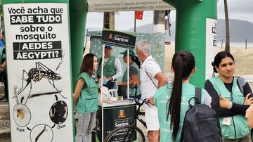 Mutirão contra a dengue em Santos vistoriou imóveis no Gonzaga e eliminou 57 focos do mosquito - Divulgação/Prefeitura de Santos