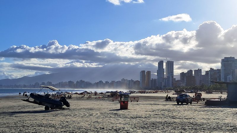 Praia do Canto do Forte, em Praia Grande