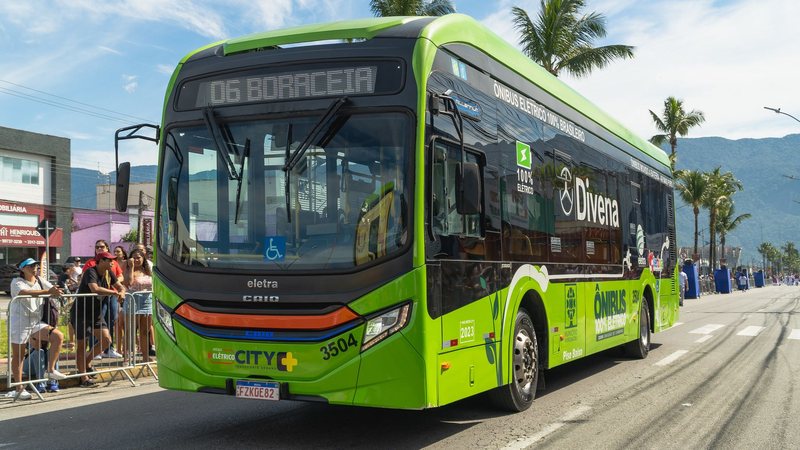 Bertioga inicia operação de ônibus elétricos na linha para Boraceia