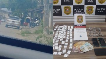 Polícia Civil identificou movimentação de usuários e localizou drogas e dinheiro em imóvel - Divulgação Polícia Civil