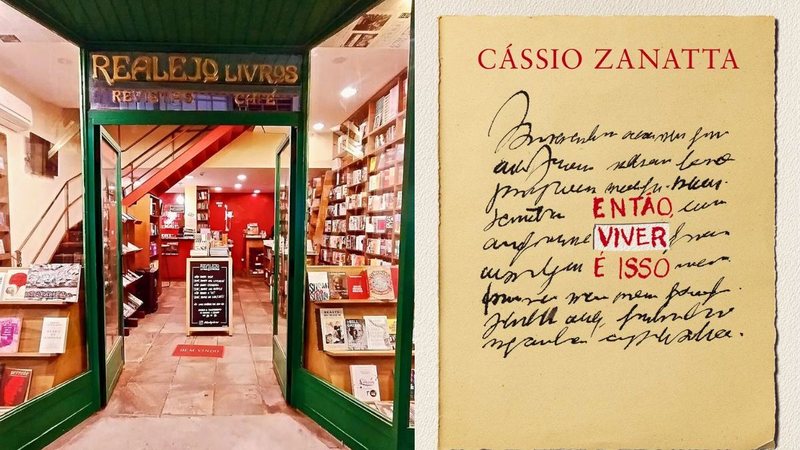 Fachada Realejo e capa de livro