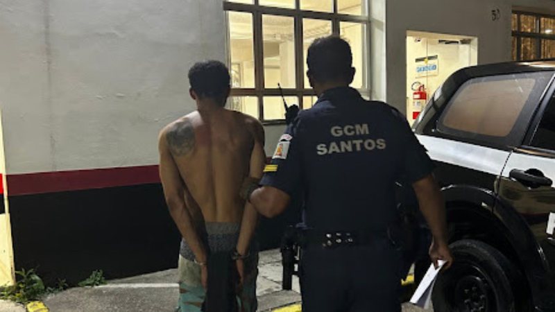 Um dos suspeitos foi detido por roubo de celular, enquanto o outro foi capturado por furto de fios - Divulgação/Prefeitura de Santos