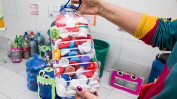 Materiais recicláveis recolhidos em São Vicente