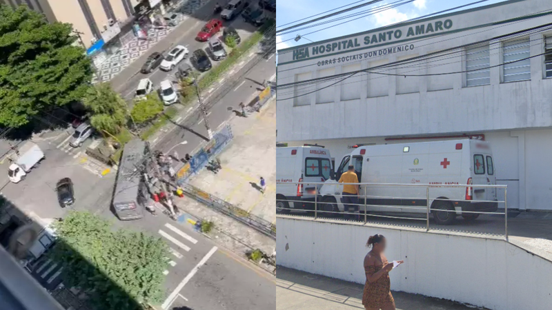 As duas vítimas foram levadas ao hospital Santo Amaro; uma delas faleceu - Reprodução/Redes Sociais e Reprodução/Google Street View