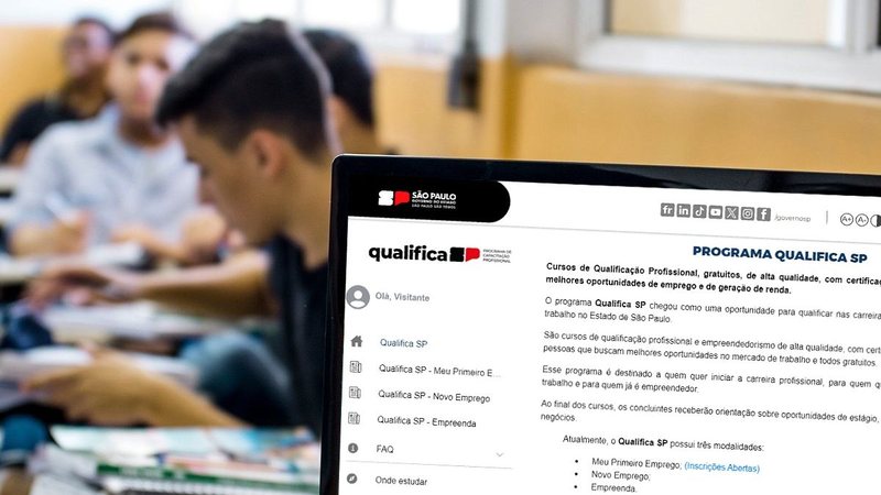 Cursos do Qualifica SP atendem jovens e adultos de 29 cidades paulistas, com inscrições abertas no site do programa - Gastão Guedes/Centro Paula Souza