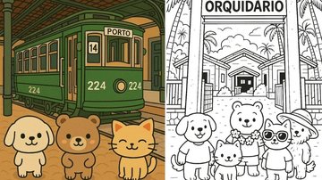 Desenhos de cenários de Santos no estilo Bobbie Goods