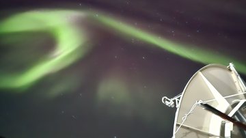 Aurora austral na Antártida