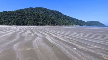 Mar recuado em Praia Grande