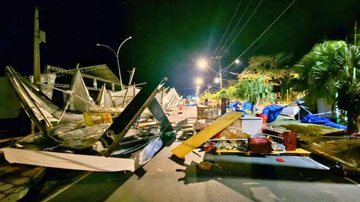 Estragos provocados pela ventania em Mongaguá