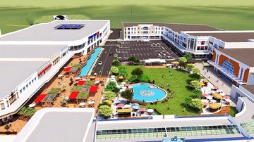 Projeção de como ficará o Litoral Plaza Shopping após a expansão