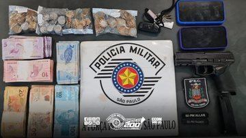 Itens apreendidos pela Polícia Militar do Estado de São Paulo
