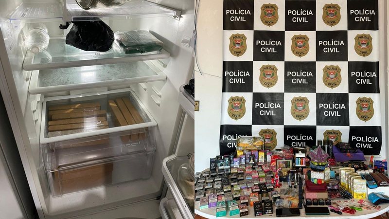 Polícia acha drogas na geladeira e prende dupla que vendia até vapes de maconha no litoral de SP