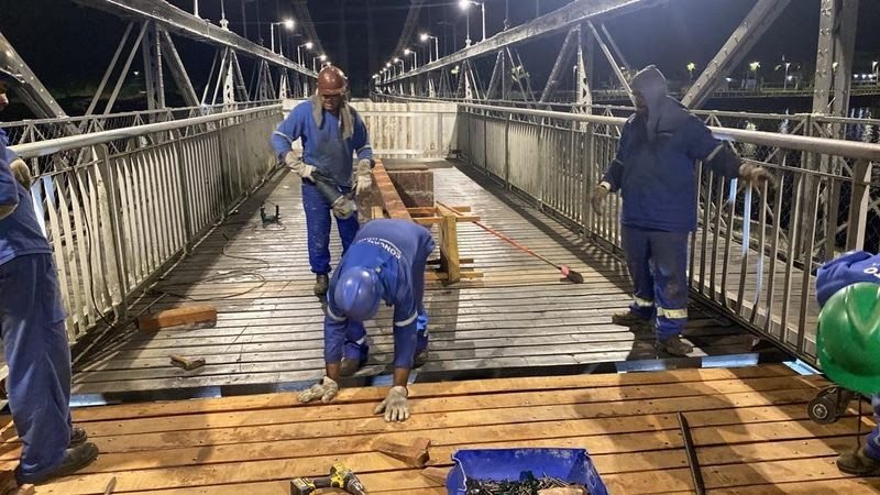 Ponte Pênsil terá alterações no fluxo de veículos entre segunda e sexta-feira
