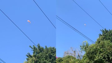 Voo de parapente na praia de Puruba, em Ubatuba, registrado por moradores - Divulgação