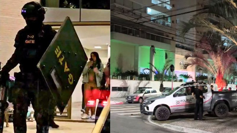 Agente do Gate e viatura da Polícia Científica em PG
