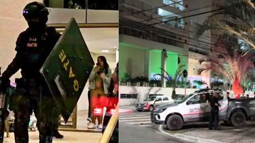 Agente do Gate e viatura da Polícia Científica em PG