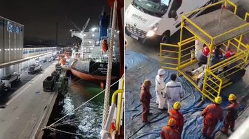 Cabo de guindaste rompe e mata tripulante chinês no Porto de Santos (SP)