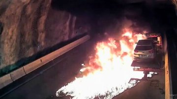 Incêndio dentro de túnel da rodovia dos Tamoios