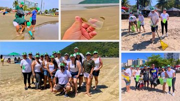 Sicredi promove mutirão de limpeza na praia da Enseada, em Bertioga
