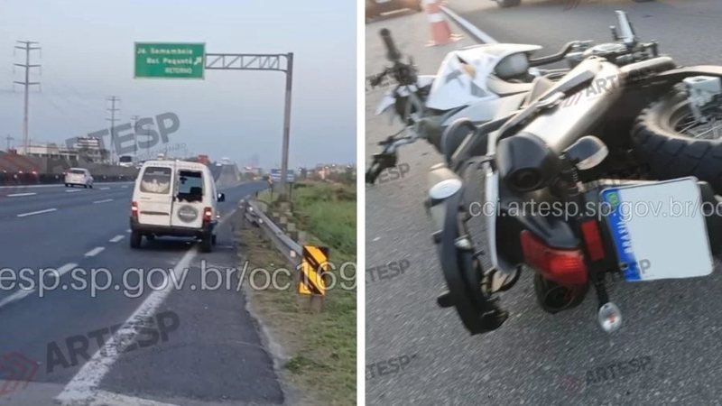 Motociclista morre ao colidir com utilitário em rodovia de Praia Grande