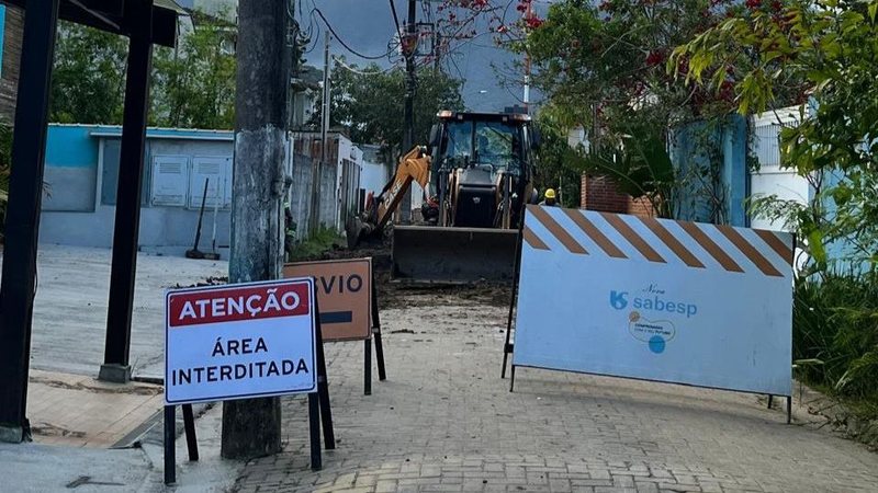 Obras de esgoto em Camburi, São Sebastião, causarão interdição total de vias por 60 dias