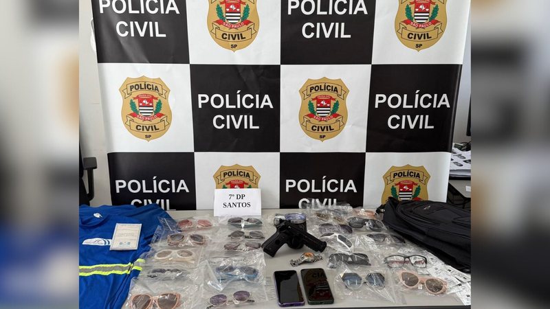 Preso responsável por roubo a ótica no Gonzaga, em Santos