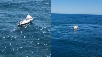 Três pessoas são resgatadas de um veleiro no alto-mar em Ubatuba