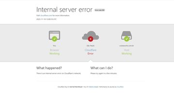 Erro de servidos, mostrado em sites hospedados na nuvem da Cloudflare