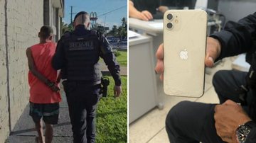 Foragido da Justiça é capturado e suspeito é detido com celular roubado em Santos