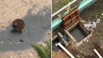 Esgoto transborda em Bertioga e cai no mar em dias de chuva; Sabesp responde