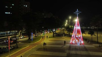O encanto começou: cidade do litoral acende árvore e dá boas-vindas ao Natal