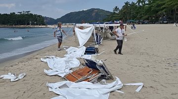 Condomínio é multado em R$ 5 mil por barracas vazias em praia do litoral de SP