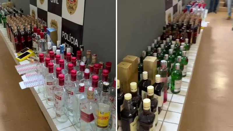 Fábrica clandestina é fechada com 160 garrafas de bebidas adulteradas em Santos