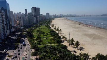 Trecho do maior jardim à beira-mar do mundo em Santos