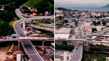 Imagens aéreas do novo acesso viário ao porto de São Sebastião