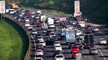 Trecho congestionado do Sistema Anchieta-Imigrantes