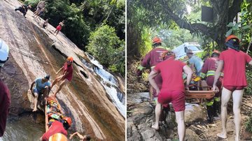 Queda na cachoeira do Prumirim deixa turistas feridos no litoral norte de SP