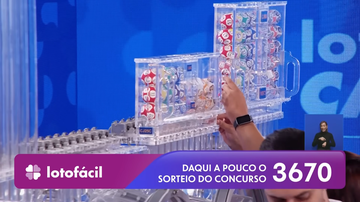 Transmissão do sorteio da Lotofácil