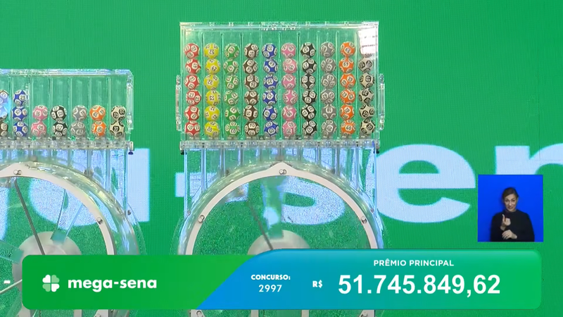 Transmissão do sorteio da Mega-Sena