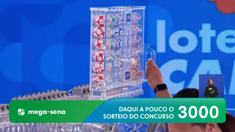 Transmissão do sorteio da Mega-Sena