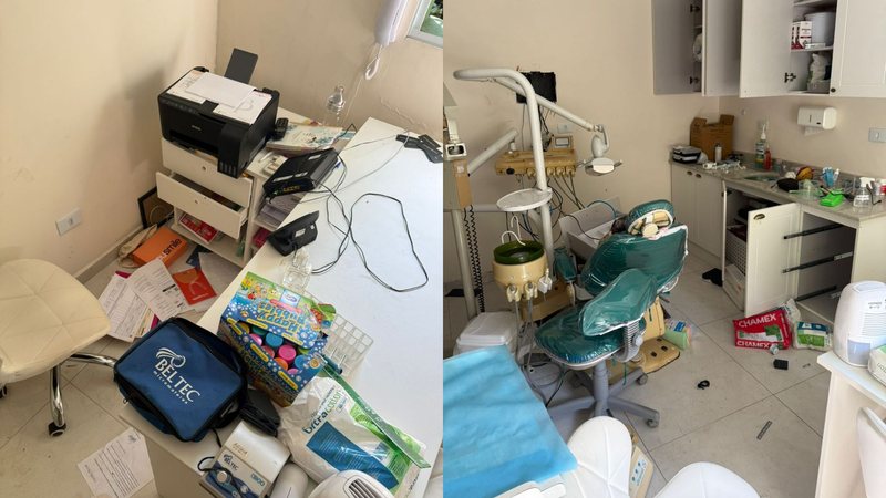 Clínica odontológica no Guarujá é furtada e destruída por ladrões; dentista lamenta sonho perdido